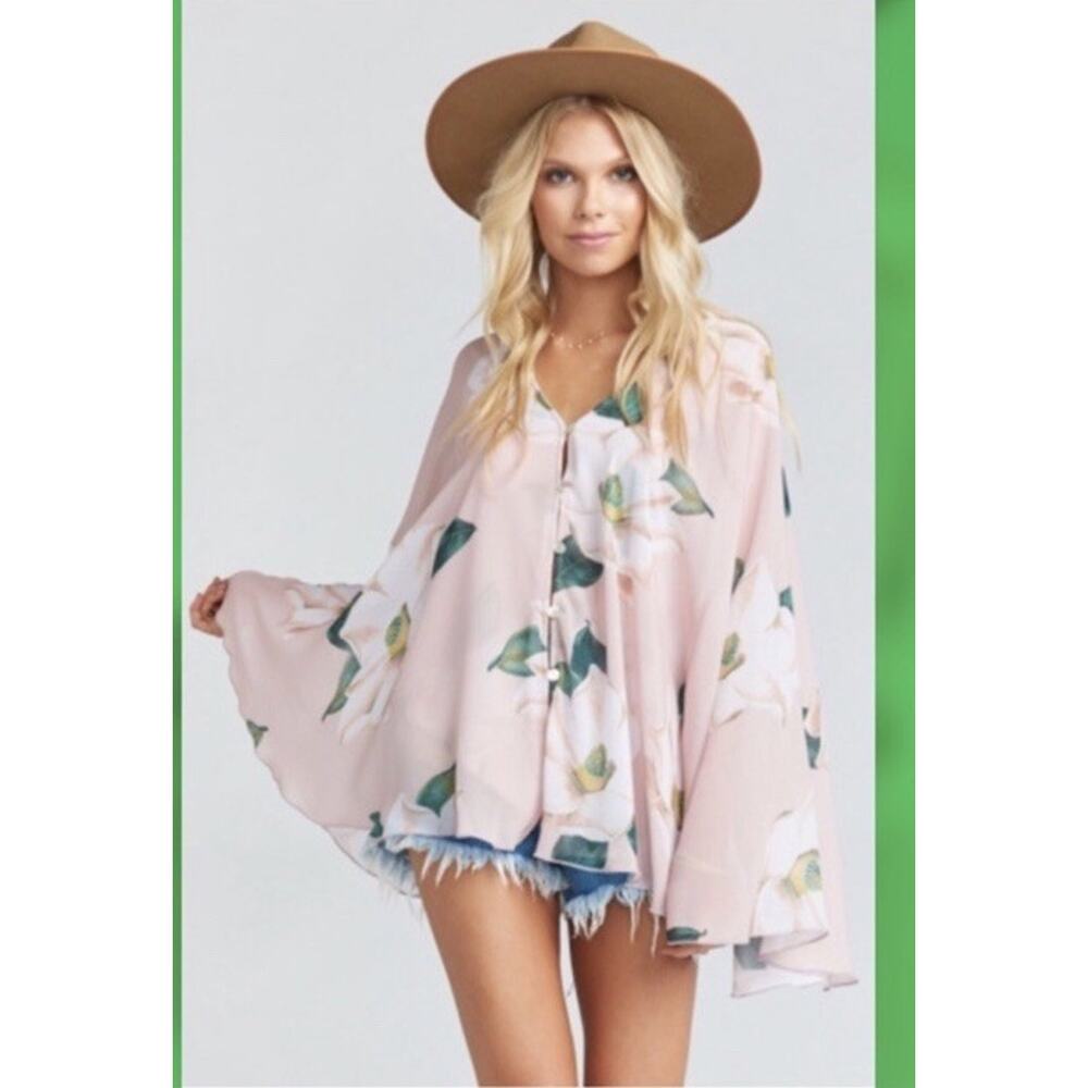 Show Me Your Mumu Sheer Butterfly Tunic Southern Magnolia Sz M Pink Floral